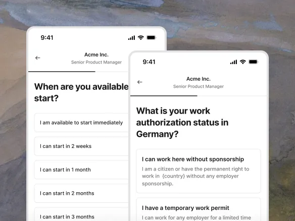 Mobile application form on a Join careers page with LinkedIn and CV upload options