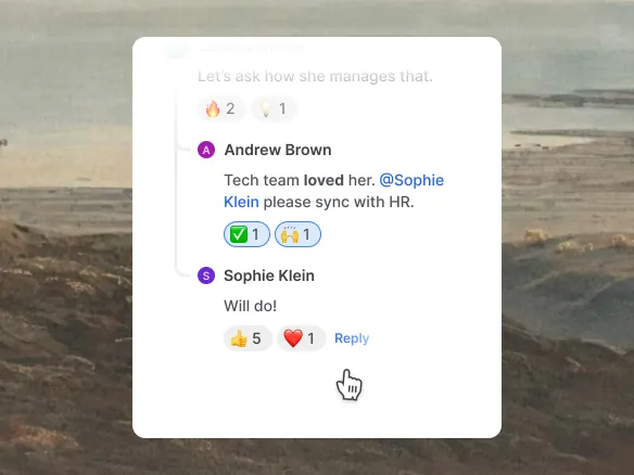 Join candidate notes with team mentions