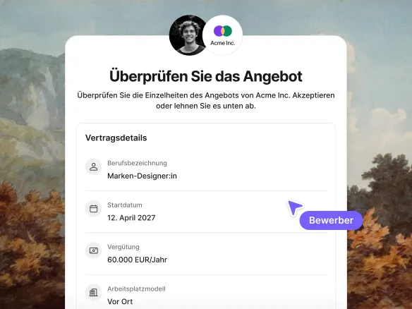 Join Vertragsangebot in einem Kandidat:innenprofil