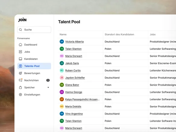 Join Talentpool früherer Kandidaten, bereit zur erneuten Ansprache